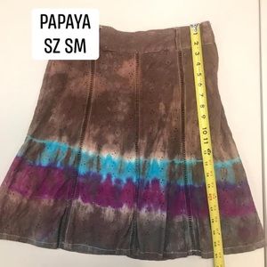 Tie Dye Papaya Skirt Sz Sm Brown